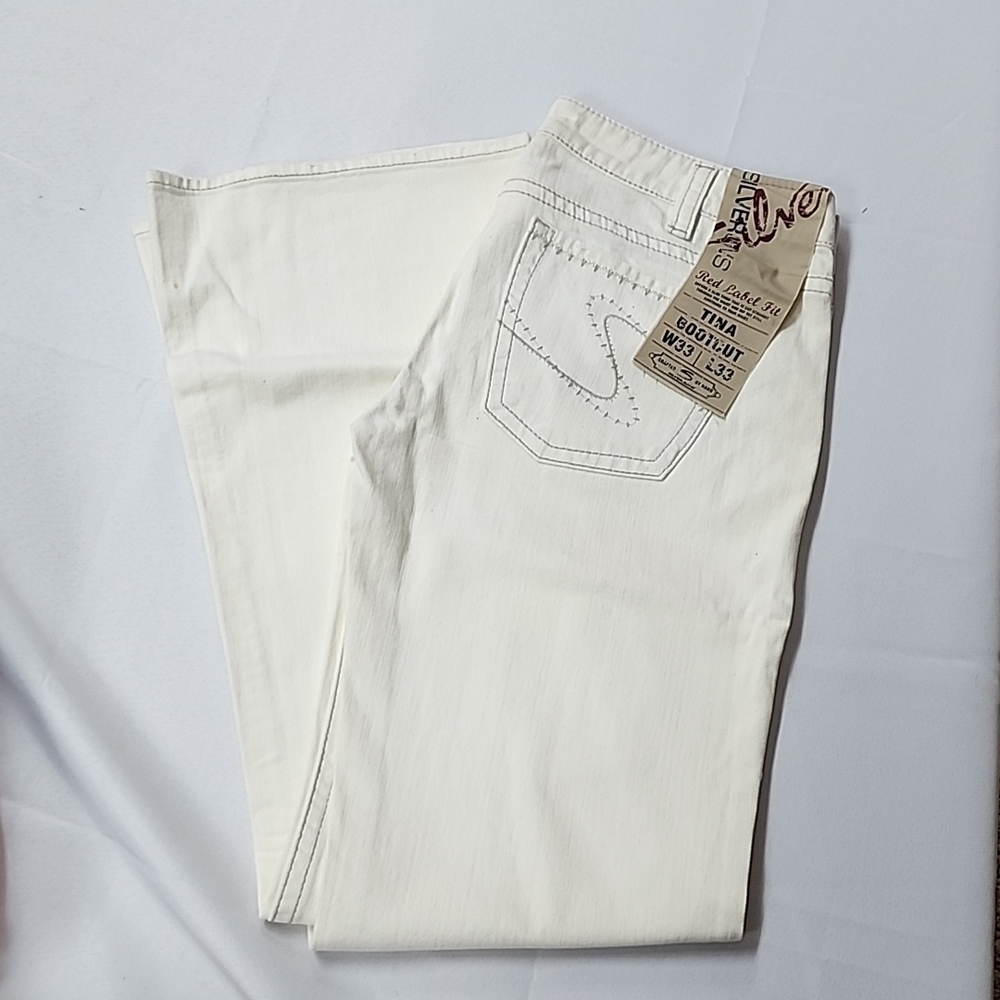 Silver jeans white